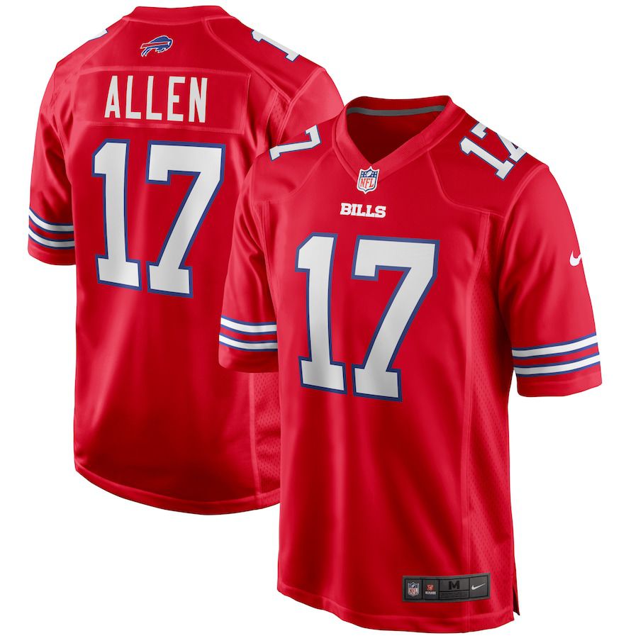 Men Buffalo Bills #17 Josh Allen Nike Red Alternate Game Player NFL Jersey